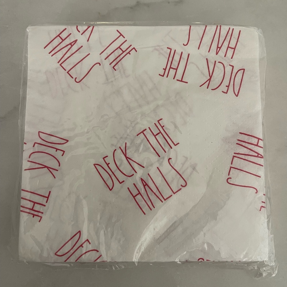 Rae‎ Dunn Festive 'Deck the Halls' Cocktail Napkins